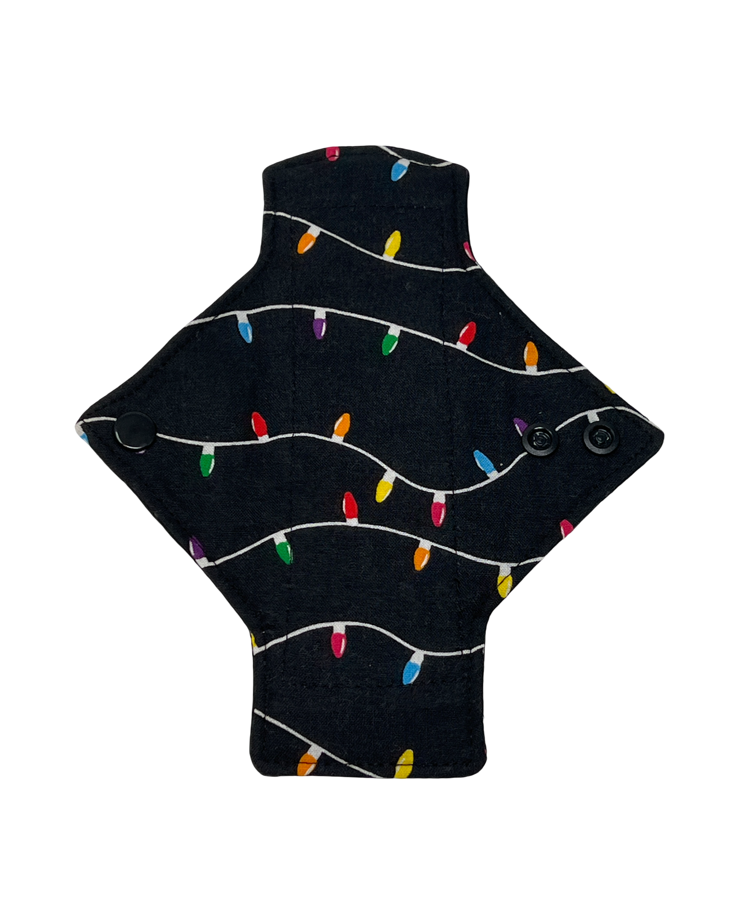 Black Christmas Lights Cotton Single Pantyliner