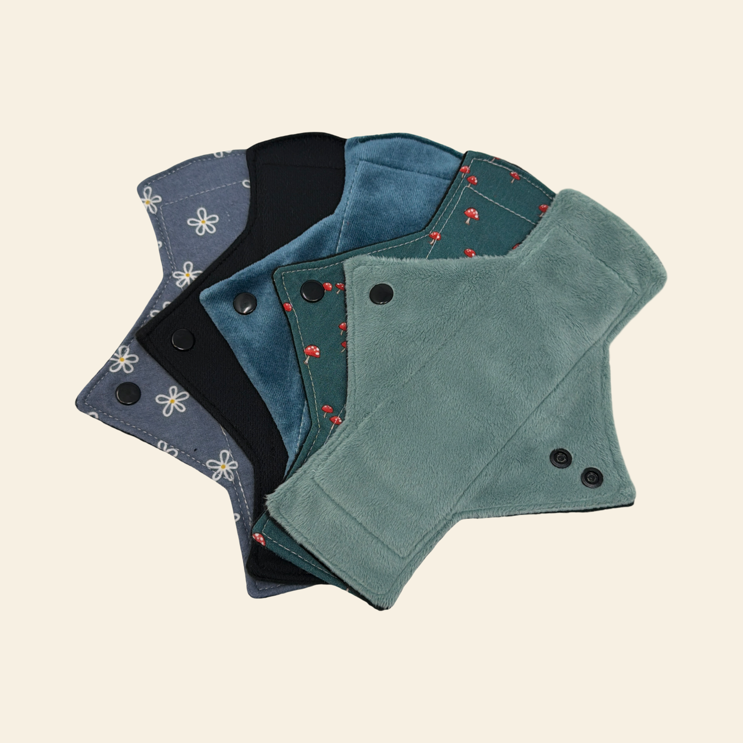 5 Fabric Sampler -Surprise Print Heavy Flow Pad Set