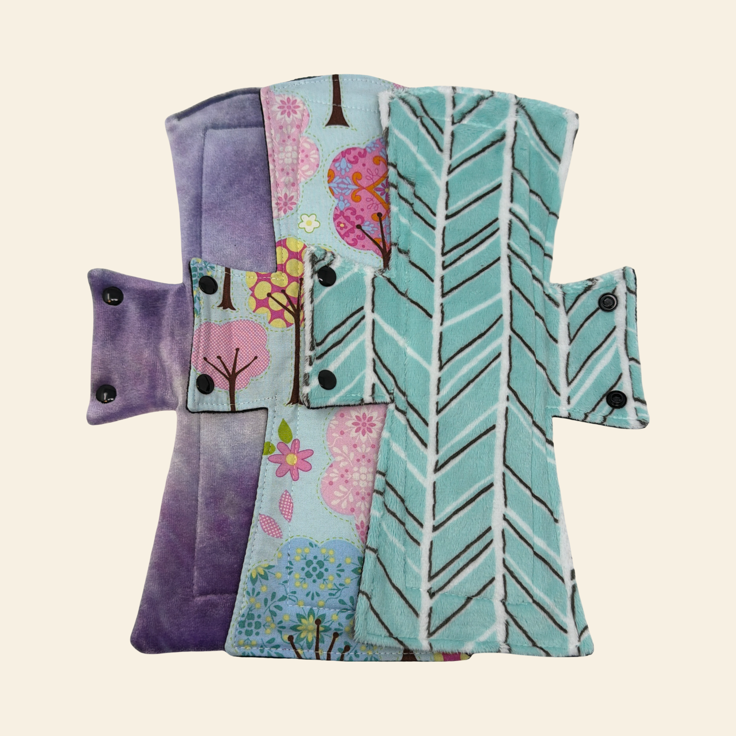 3 Fabric Sampler -Surprise Print Night/Postpartum Pad Set