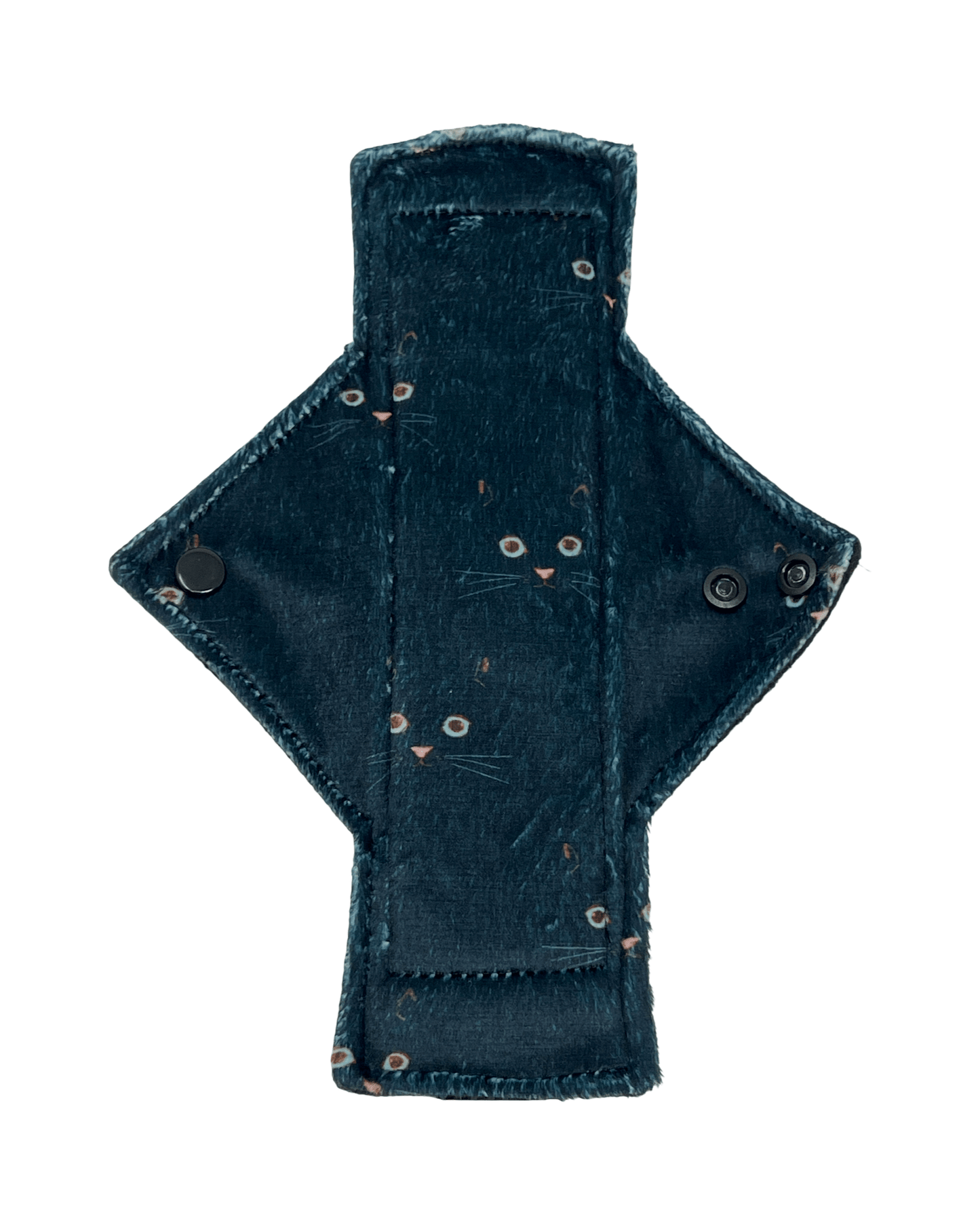 Black Cat Faces Limited Edition Minky Single Light Flow Day Pad - Tree Hugger Cloth Pads