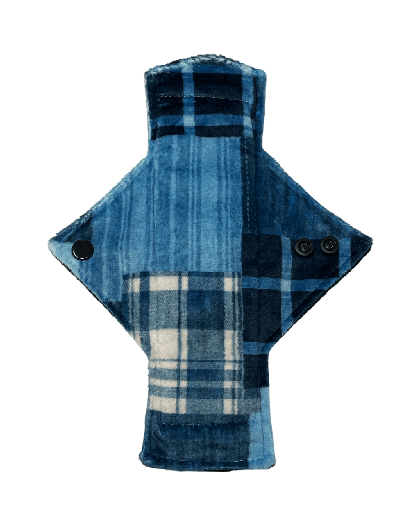 Blue Plaid Minky Light Flow Day Pad - Tree Hugger Cloth Pads