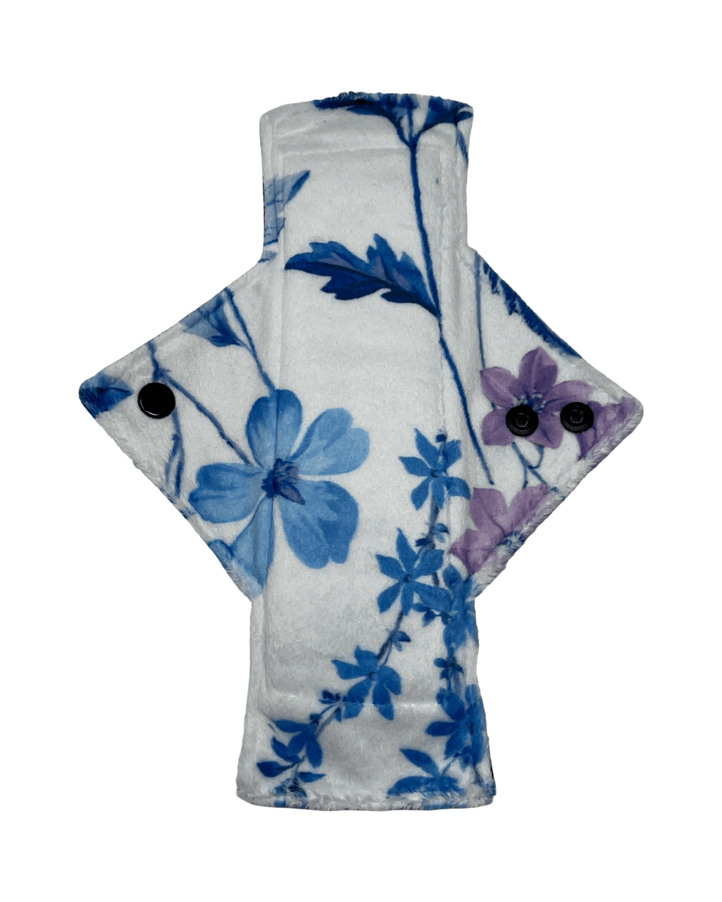 Blue/Purple Flowers Minky Single Heavy Flow Day Pad - Tree Hugger Cloth Pads