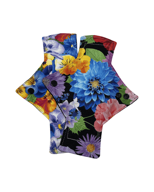 Bright Flowers Cotton Light Flow Day Pad Set (2) - Tree Hugger Cloth Pads