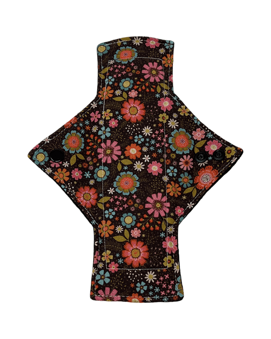 Chocolate Daisies Cotton Single Light Flow Day Pad - Tree Hugger Cloth Pads