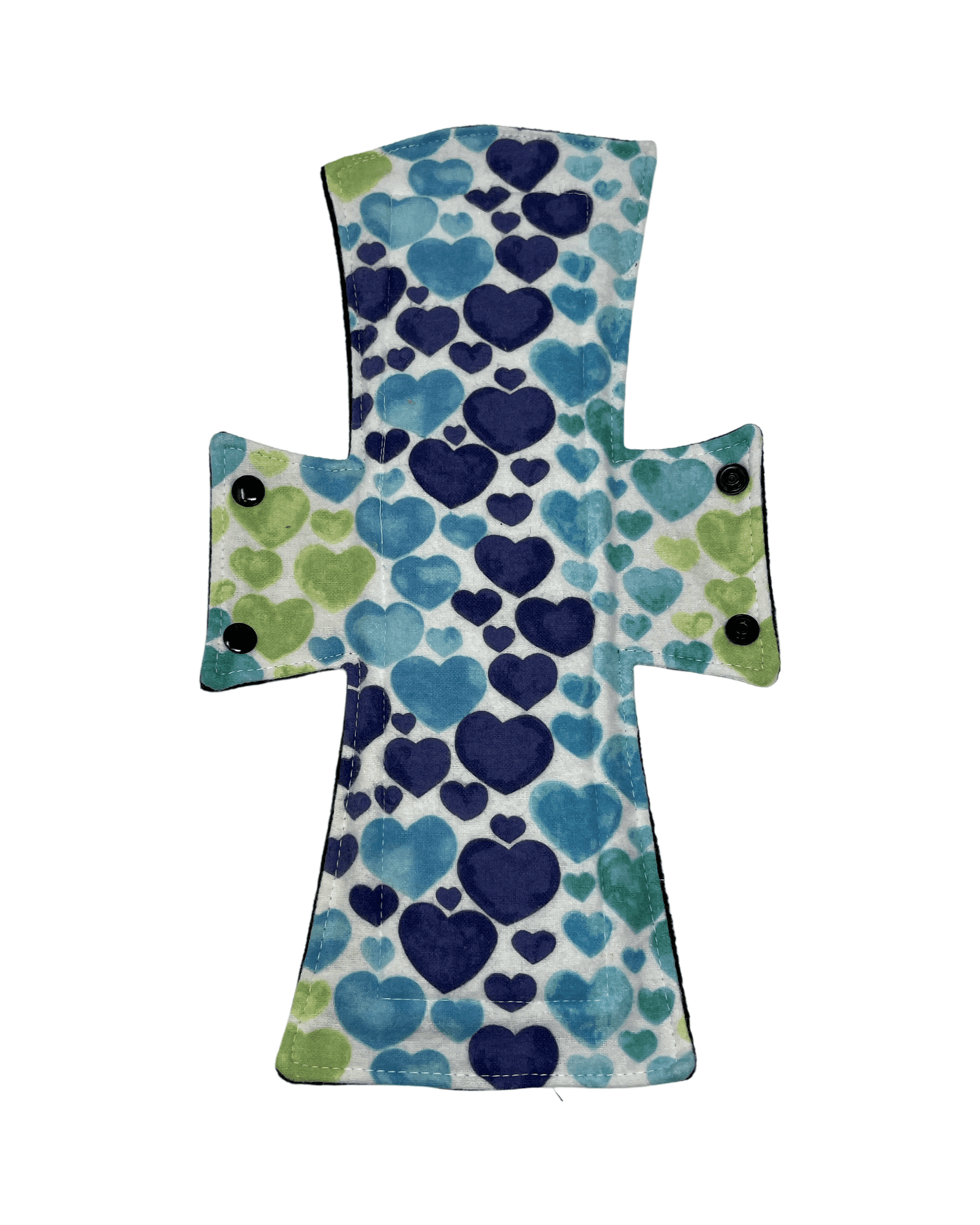 Flannel Blue Hearts Cotton Single Night/Postpartum Pad - Tree Hugger Cloth Pads