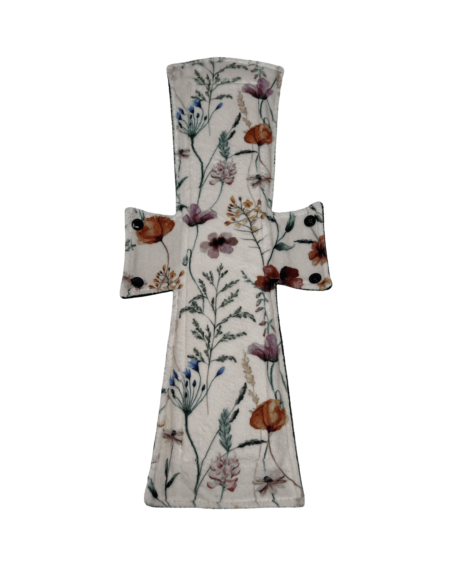 Ivory Wildflowers Minky Single Super Night/Postpartum Pad 16.5" - Tree Hugger Cloth Pads