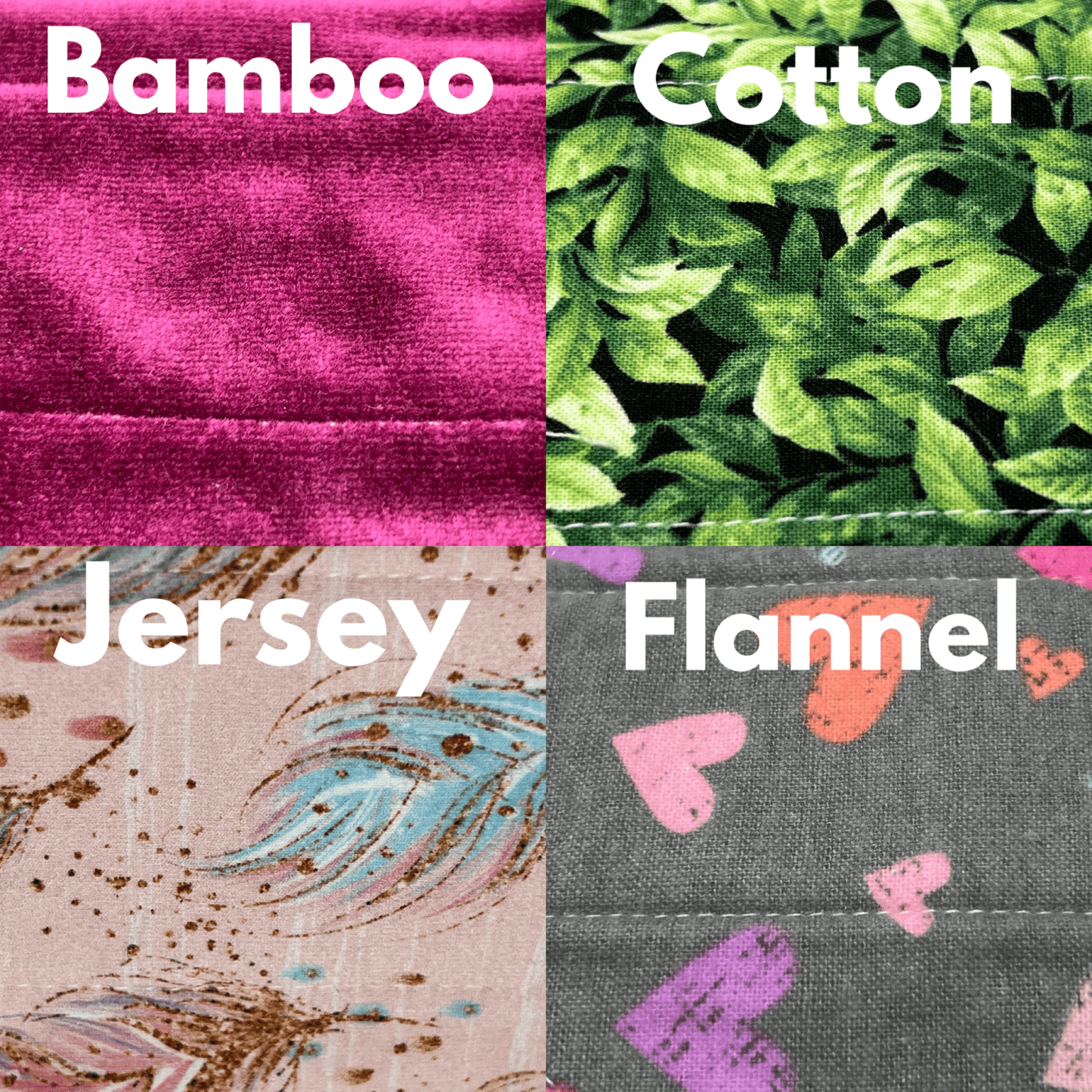 Natural Fabrics Sampler - Surprise Print Light Flow Pad Set of 4 - Tree Hugger Cloth Pads