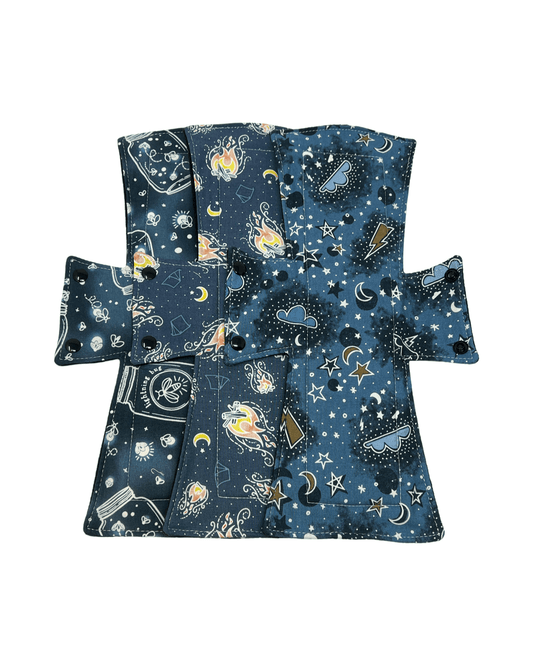Navy Glowing Cotton Night/Postpartum Pad Set - Tree Hugger Cloth Pads