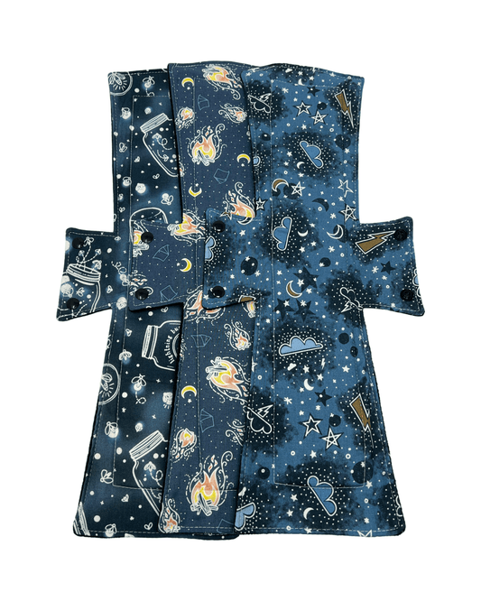 Navy Glowing Cotton Super Night/Postpartum Pad Set 16.5" - Tree Hugger Cloth Pads