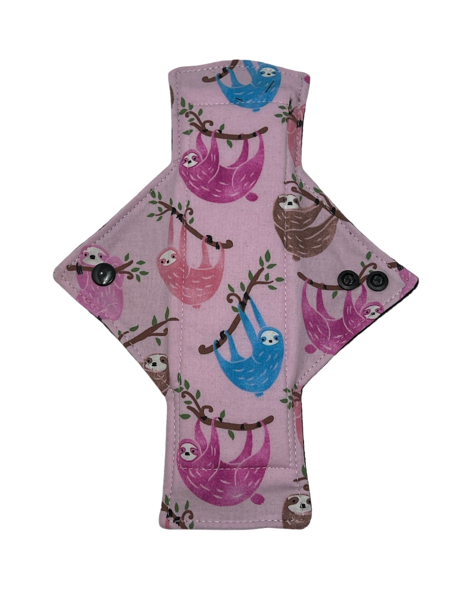 Pink Sloths Cotton Single Light Flow Day Pad - Tree Hugger Cloth Pads