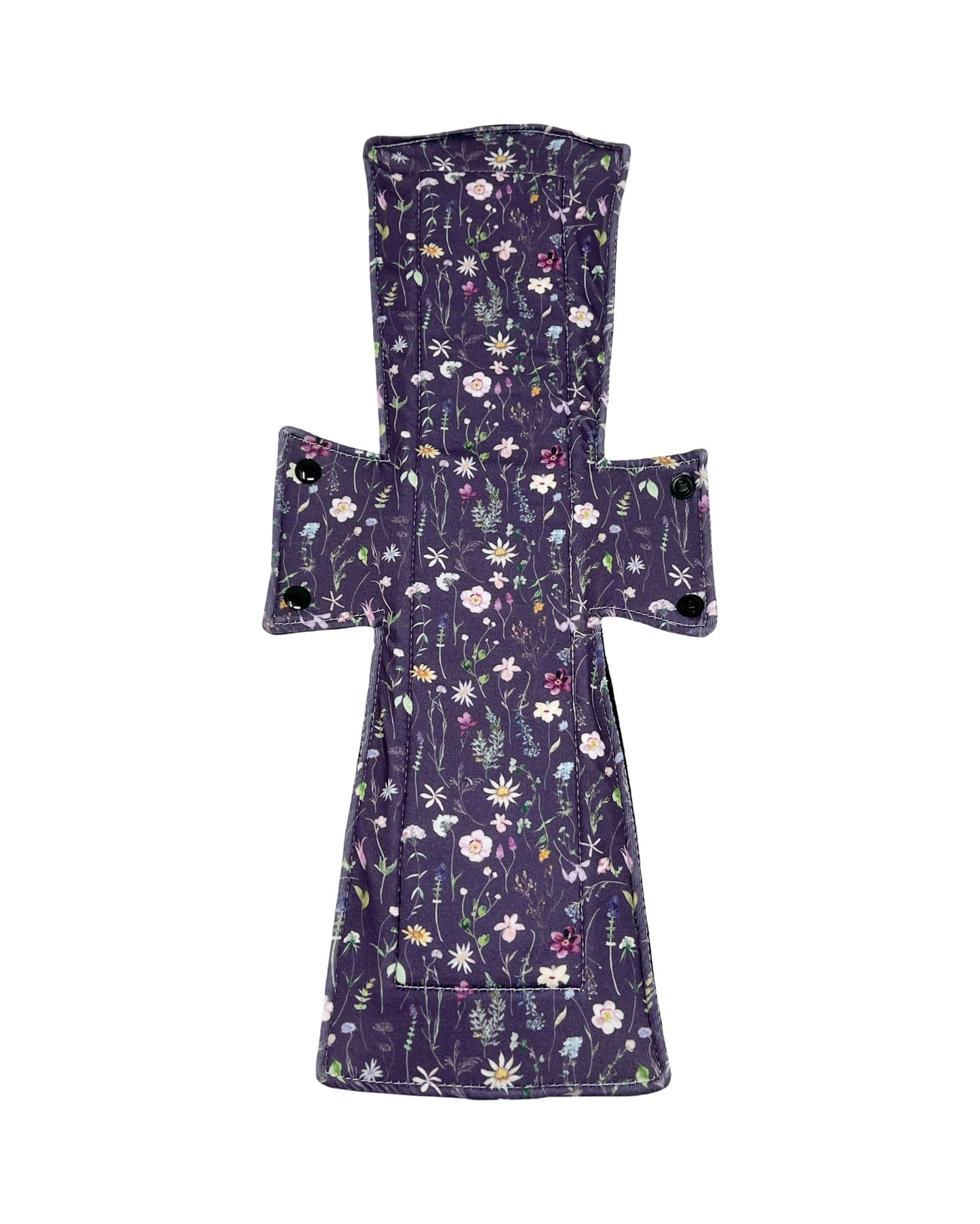 Plum Wildflowers Jersey Single Super Night/Postpartum Pad 16.5" - Tree Hugger Cloth Pads
