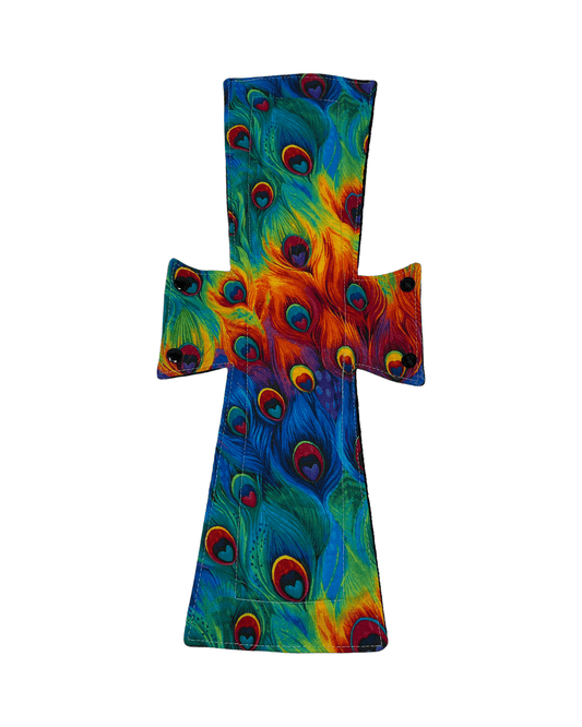 Rainbow Peacock Cotton Single Super Night/Postpartum Pad 16.5" - Tree Hugger Cloth Pads
