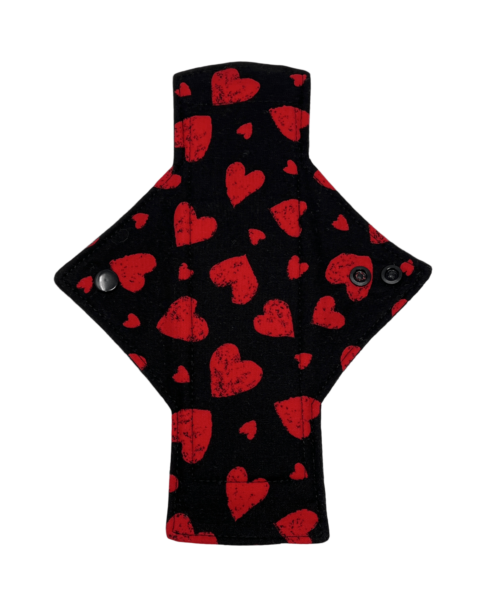 Red Hearts Cotton Single Light Flow Day Pad - Tree Hugger Cloth Pads