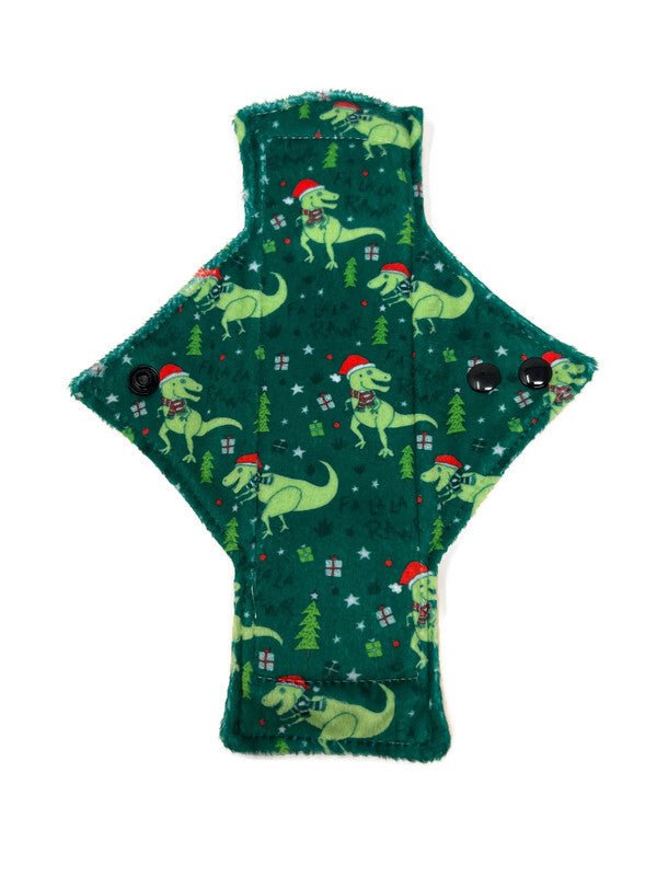 Santa Dinos Limited Edition Minky Single Light Flow Day Pad - Tree Hugger Cloth Pads