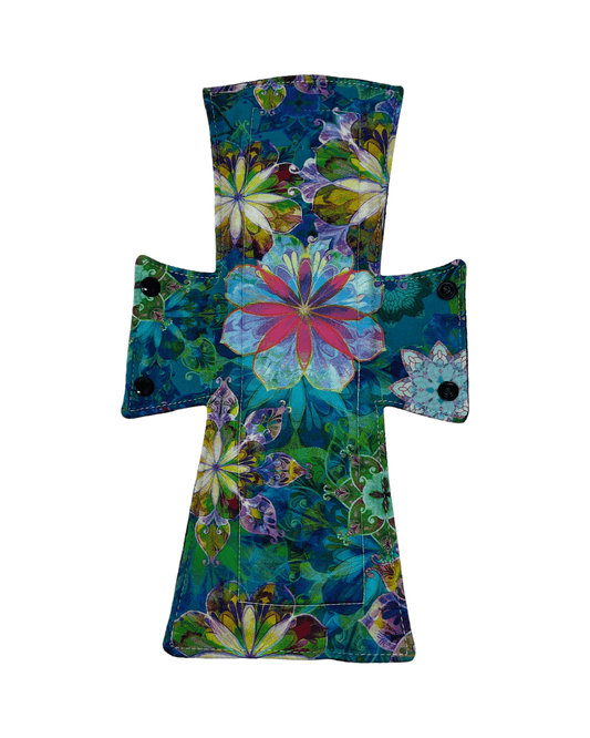 Stained Glass Flowers Cotton Single Night/Postpartum Pad - Tree Hugger Cloth Pads