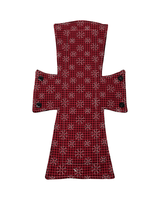 Stitched Snowflakes Limited Edition Cotton Single Night/Postpartum Pad - Tree Hugger Cloth Pads