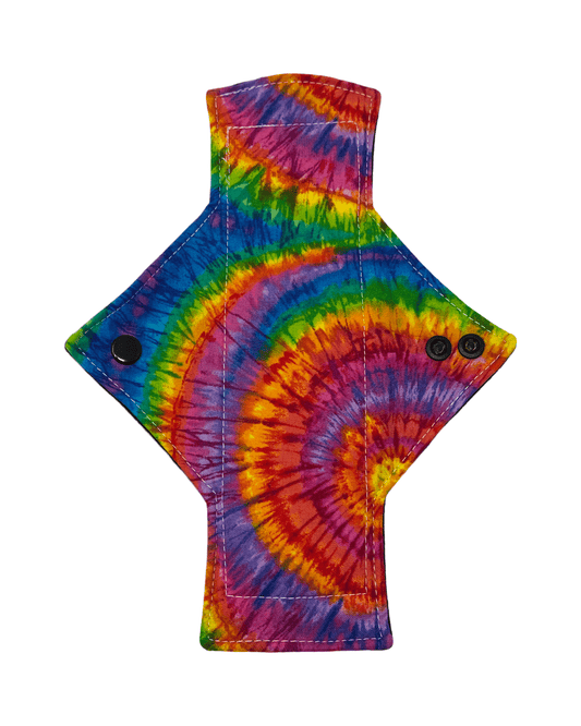Tie Dye Rainbow Cotton Single Light Flow Day Pad - Tree Hugger Cloth Pads