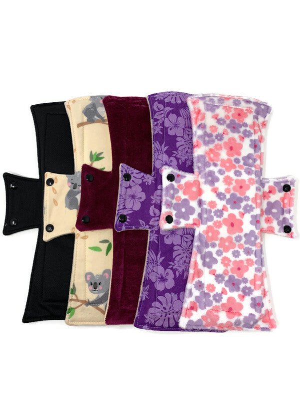 5 Fabric Sampler - Surprise Print Night/Postpartum Pad Set - Tree Hugger Cloth Pads