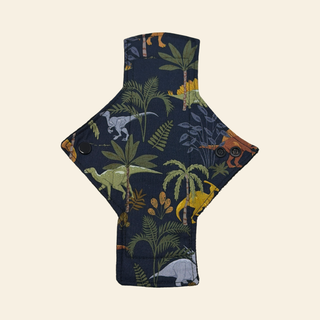 Navy Dinos Cotton Single Light Flow Day Pad - Tree Hugger Cloth Pads