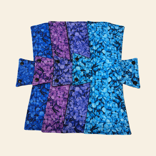 Hydrangea Petals Cotton Night/Postpartum Pad Set (4)