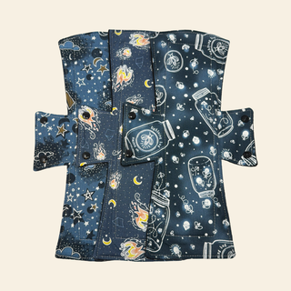 Navy Glowing Cotton Night/Postpartum Pad Set - Tree Hugger Cloth Pads