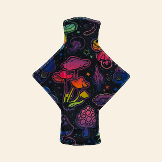 Neon Shrooms Minky Single Light Flow Day Pad