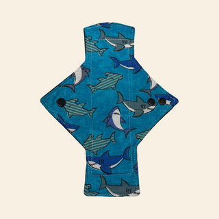 Sharks Cotton Single Light Flow Day Pad - Tree Hugger Cloth Pads