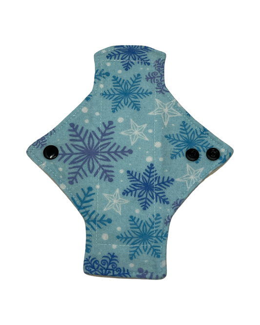 Flannel Blue Snowflakes Cotton Single Pantyliner