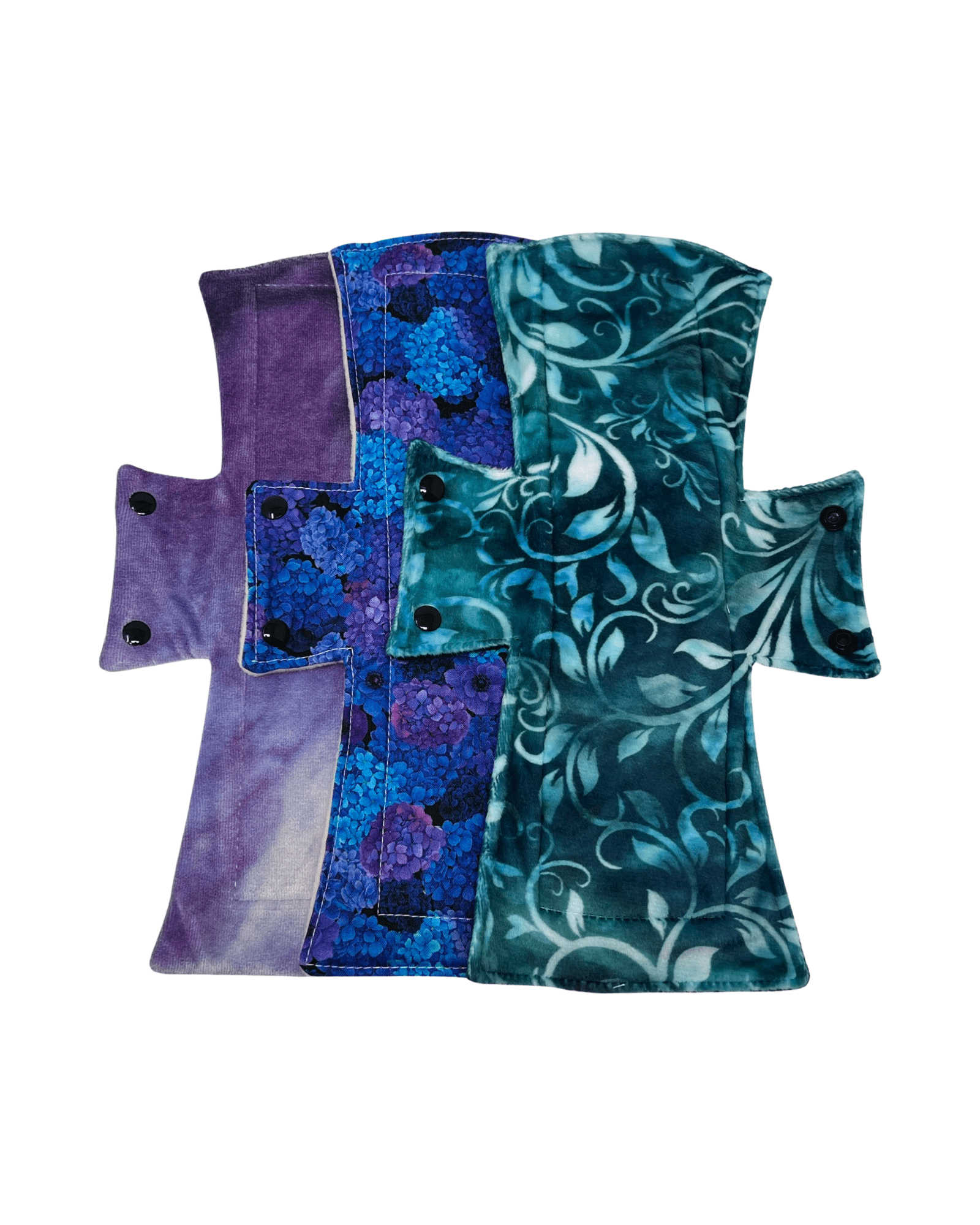 3 Fabric Sampler - Surprise Print Night/Postpartum Pad Set - Tree Hugger Cloth Pads