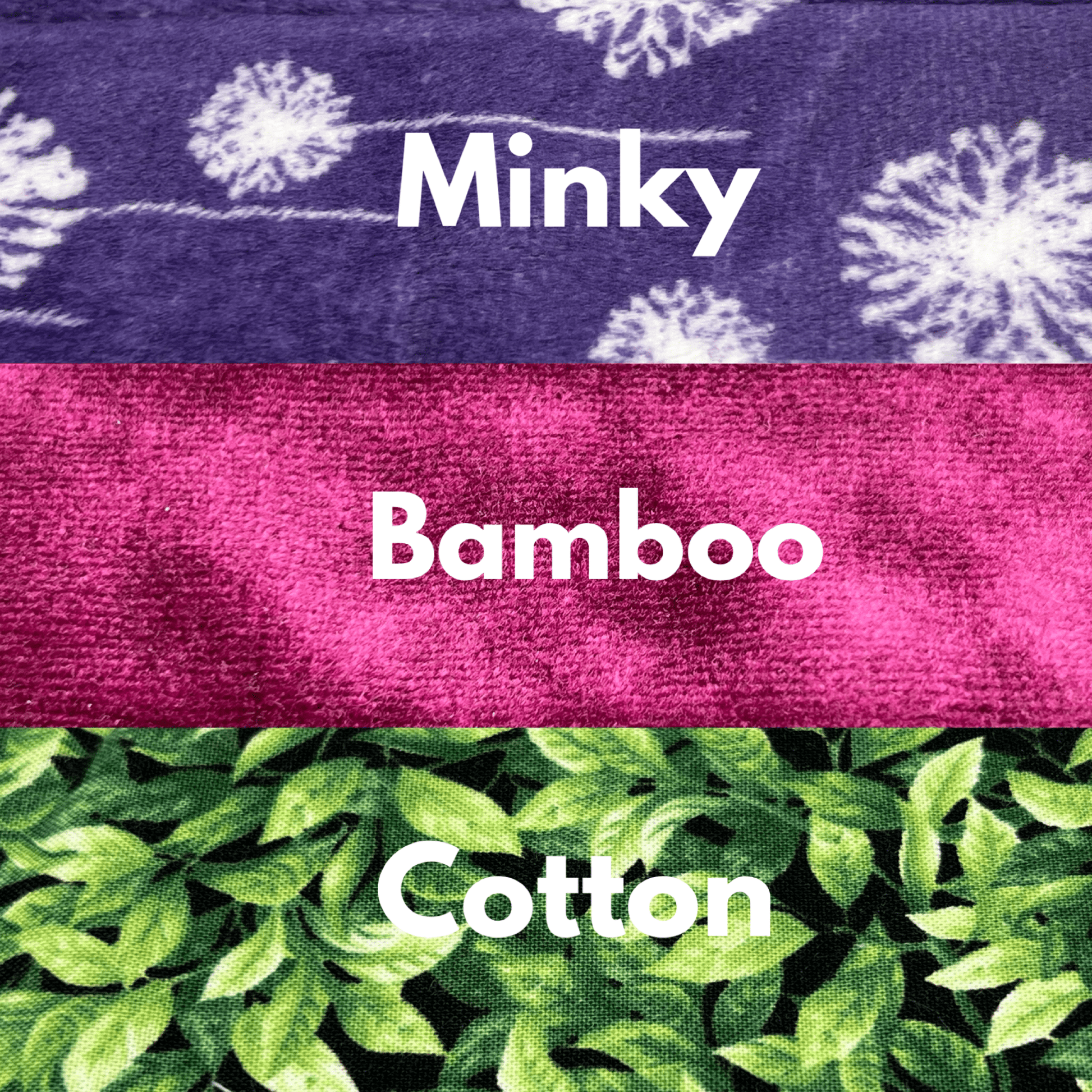 3 Fabric Sampler - Surprise Print Night/Postpartum Pad Set - Tree Hugger Cloth Pads
