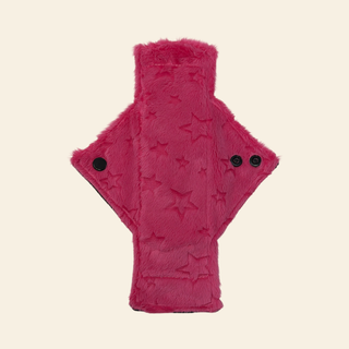 Hot Pink Fluffy Stars Minky Heavy Flow Day Pad - Tree Hugger Cloth Pads