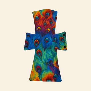 Rainbow Peacock Cotton Single Night/Postpartum Pad - Tree Hugger Cloth Pads
