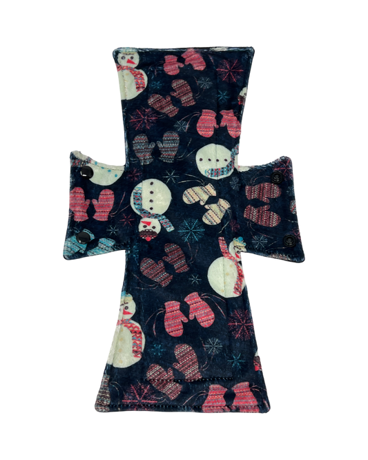 Snowmen Mittens Minky Single Night/Postpartum Pad