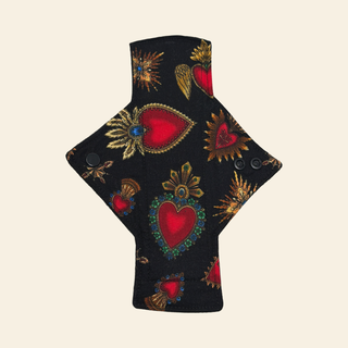 Queen of Hearts Cotton Single Light Flow Day Pad - Tree Hugger Cloth Pads