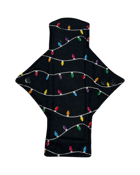 Black Christmas Lights Cotton Single Light Flow Day Pad