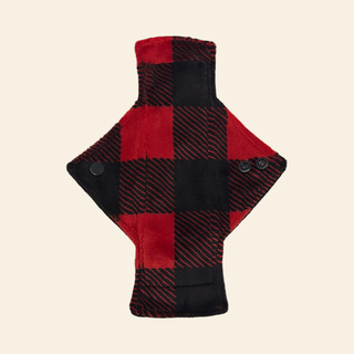 Red Plaid Minky Light Flow Day Pad - Tree Hugger Cloth Pads