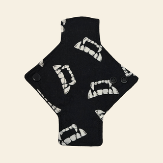 Glow-in-the-dark Fangs Cotton Single Pantyliner - Tree Hugger Cloth Pads