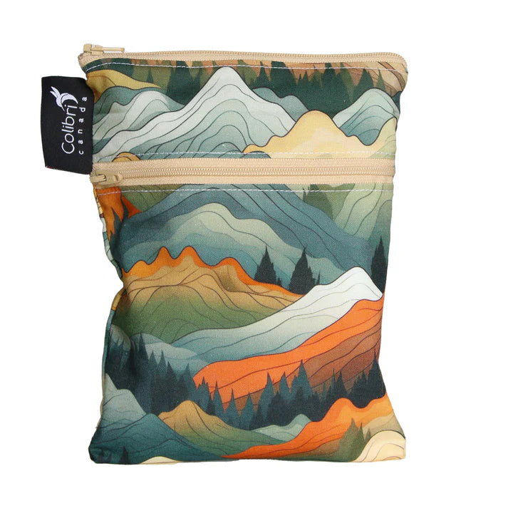 Colibri Mountains Dual Pocket Purse Sized Wet Bag