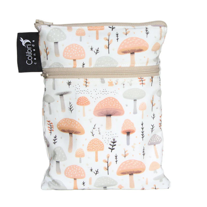 Colibri Mushrooms Dual Pocket Purse Sized Wet Bag