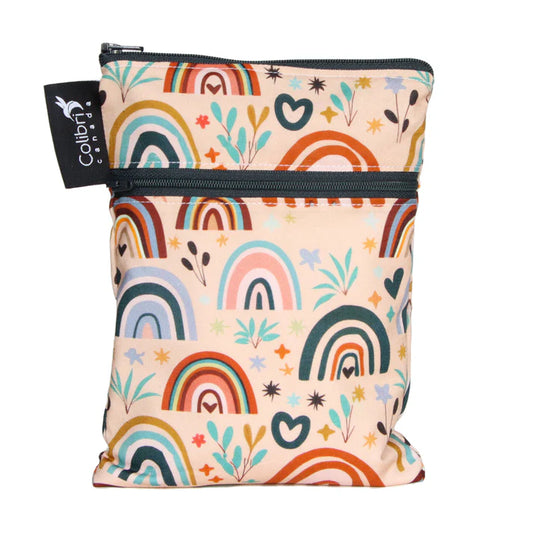 Colibri Spring Rainbows Dual Pocket Purse Sized Wet Bag