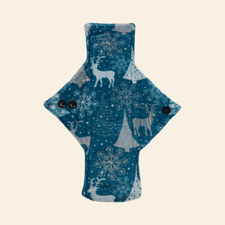 Teal Reindeer Minky Single Heavy Flow Day Pad