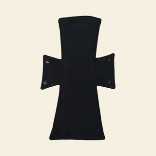 Organic Flannel Black Cotton Single Night/Postpartum Pad