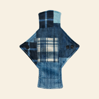 Blue Plaid Minky Light Flow Day Pad - Tree Hugger Cloth Pads