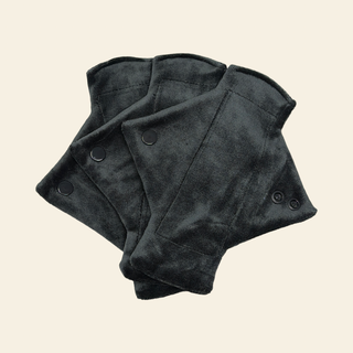 Solid Jet Black Bamboo Pantyliners x3