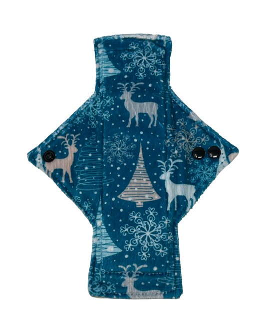 Teal Reindeer Minky Single Light Flow Day Pad