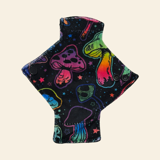 Neon Shrooms Minky Single Pantyliner