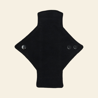 Organic Flannel Black Cotton Single Pantyliner
