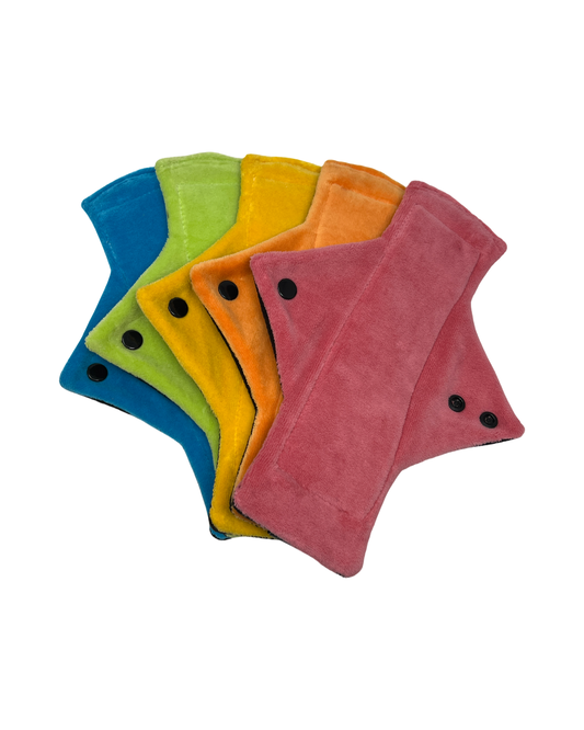 Rainbow Organic Cotton Velour Light Flow Day Pads x5