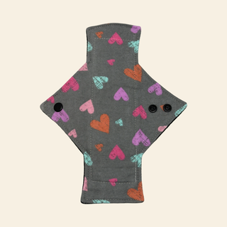 Flannel Grey Hearts Cotton Single Heavy Flow Day Pad
