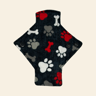 Flannel Paw Prints Cotton Single Pantyliner